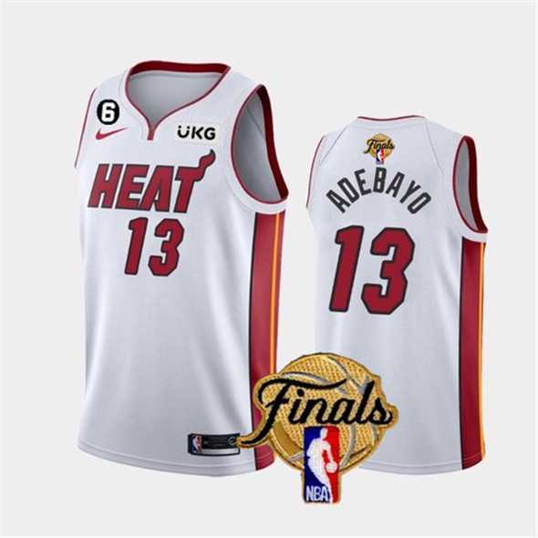 Mens Miami Heat #13 Bam Adebayo White 2023 Finals Association Edition With NO.6 Patch Stitched Basketball Jersey->miami heat->NBA Jersey